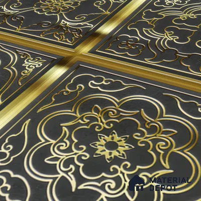 Metallic Wall Tile TL 07235 Regal Noir 1 ft x 1 ft Ceramic Matte Finish - 9 mm  | 2 mm Spacer is Mandatory | Suitable For Bathroom, Kitchen, Dining Area | Please Expect a Slight Variation of Pattern (Sample)